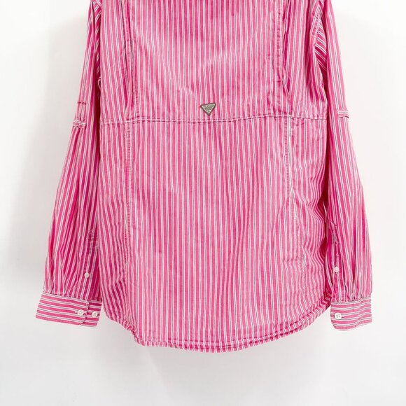 2/$30 Columbia PFG Women’s Super Bonehead Long Sleeve Shirt Top Stripes Pink - Picture 6 of 9